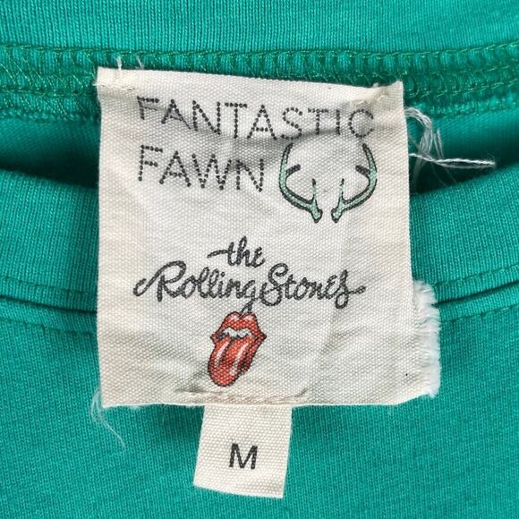 Fantastic Fawn Rolling Stones Green Oversized Shirt Tongue Graphic Womens Medium - Picture 6 of 12